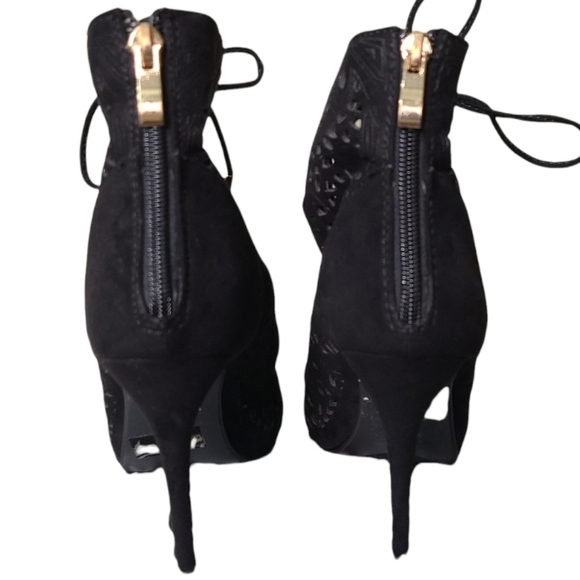 Forever Suede Lace Up Heels - Picture 3 of 4